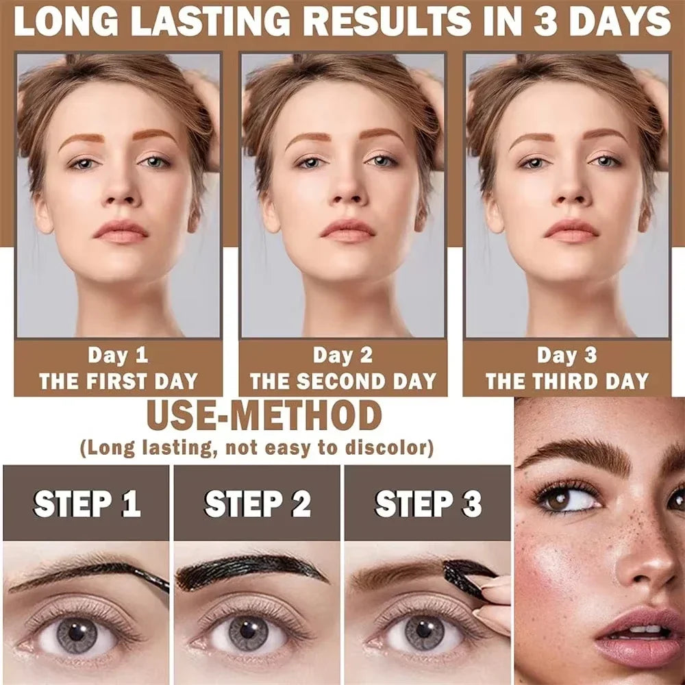 Lasting 3 Days Tattoo Easy Peel Off Eyebrow Gel Cream Types Long-Lasting Smudge-Proof Sweat Resistant Waterproof Cosmetics