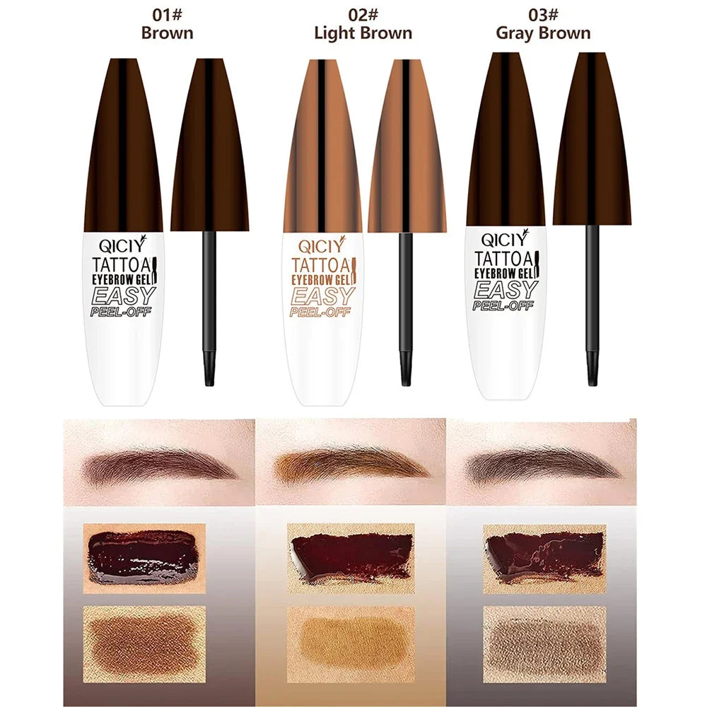 Lasting 3 Days Tattoo Easy Peel Off Eyebrow Gel Cream Types Long-Lasting Smudge-Proof Sweat Resistant Waterproof Cosmetics